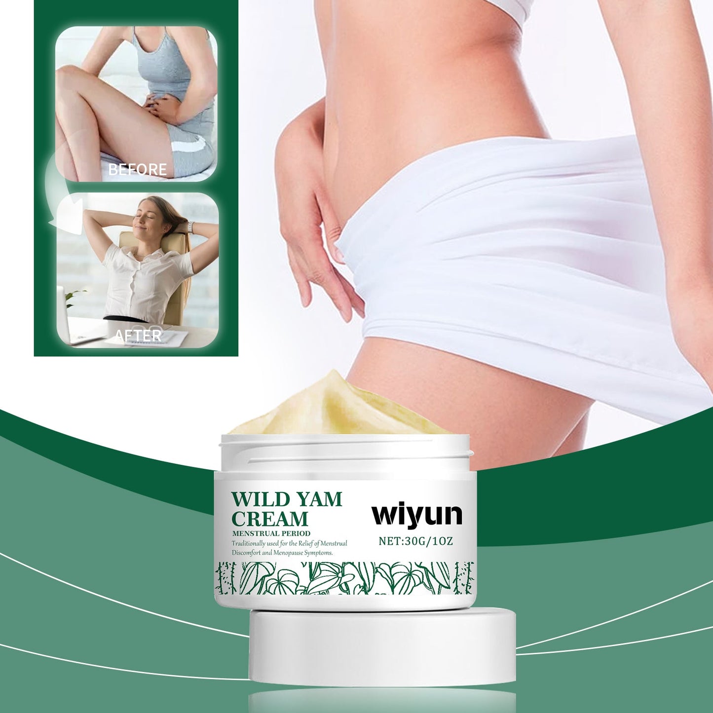 Menstrual Relief Ointment, Relieve Women's Menstrual Stomach Pain Acupoint Care Ointment
