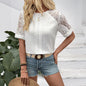 Women’s Lace Trim Casual Blouse Shirt