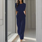 Women’s wide-leg short sleeve jumpsuit