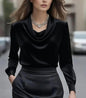 Women’s Elegant Boat Neck Long Sleeve Minimalist Top
