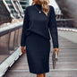 Women's Two Piece Set - Pullover Sweater & Bodycon Skirt Cozy Outfit