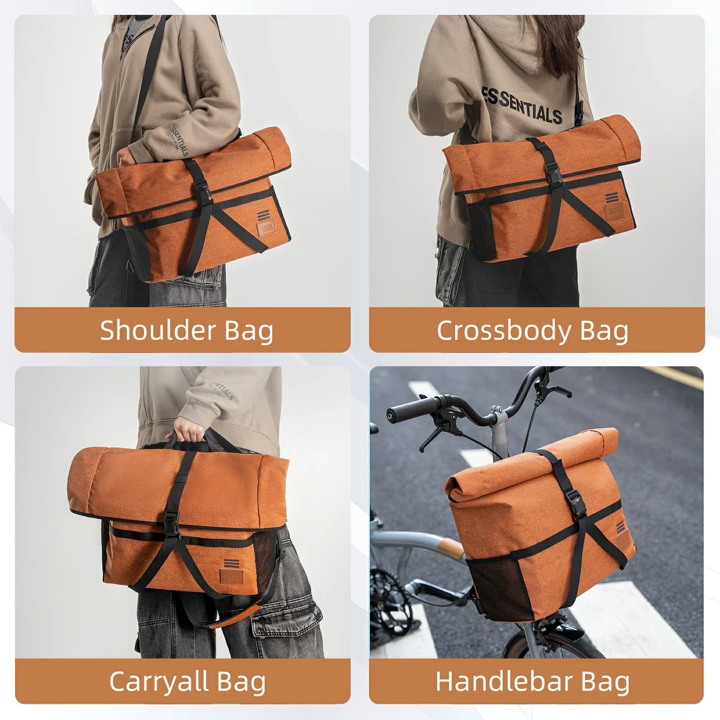 ROCKBROS Bike Handlebar Folding Bike Bag Bike Accessories Bike Storage 8L-10L