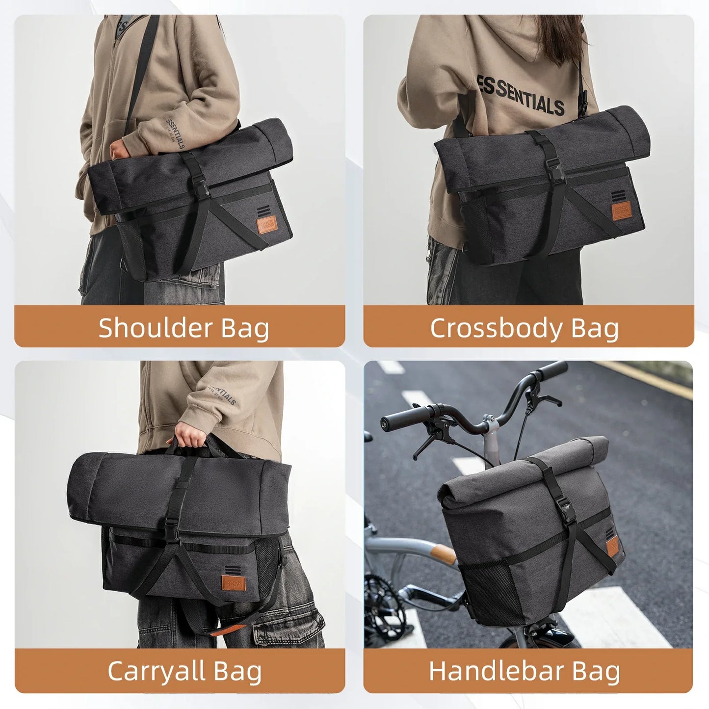 ROCKBROS Bike Handlebar Folding Bike Bag Bike Accessories Bike Storage 8L-10L