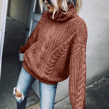 Women's Cable Knit Turtleneck Sweater