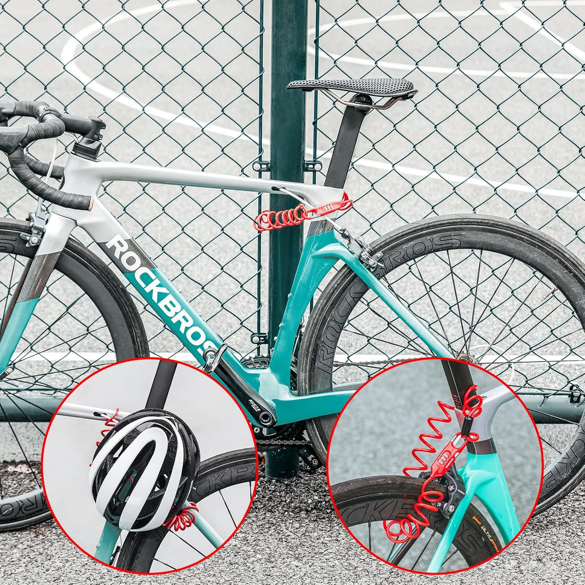 ROCKBROS Bike Lock Cable Combination Bicycle Lock - 6FT Long, Portable, Anti-Theft