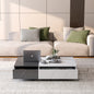 Modern style black and white coffee table with two storage spaces