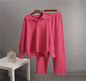 Solid Color Lapel Sweater Set for Women