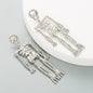 European and American style skull skeleton alloy inlaid rhinestone earrings female personality long exaggerated earrings earrings