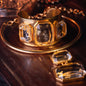 Medieval electroplated real gold full set crystal temperament high cold necklace bracelet set for women
