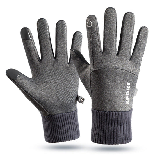 Outdoor gloves for men in winter warm and plush touch screen anti slip windproof and waterproof for women in winter