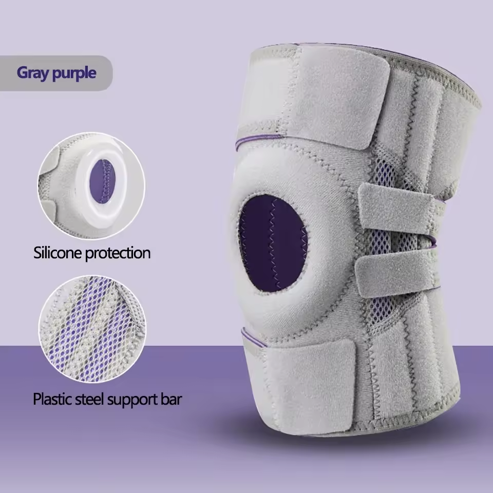 Meniscus Sports Knee Protector Silicone Shock Absorber Stability Patella Knee Protector Support Strip Velcro Adjustable
