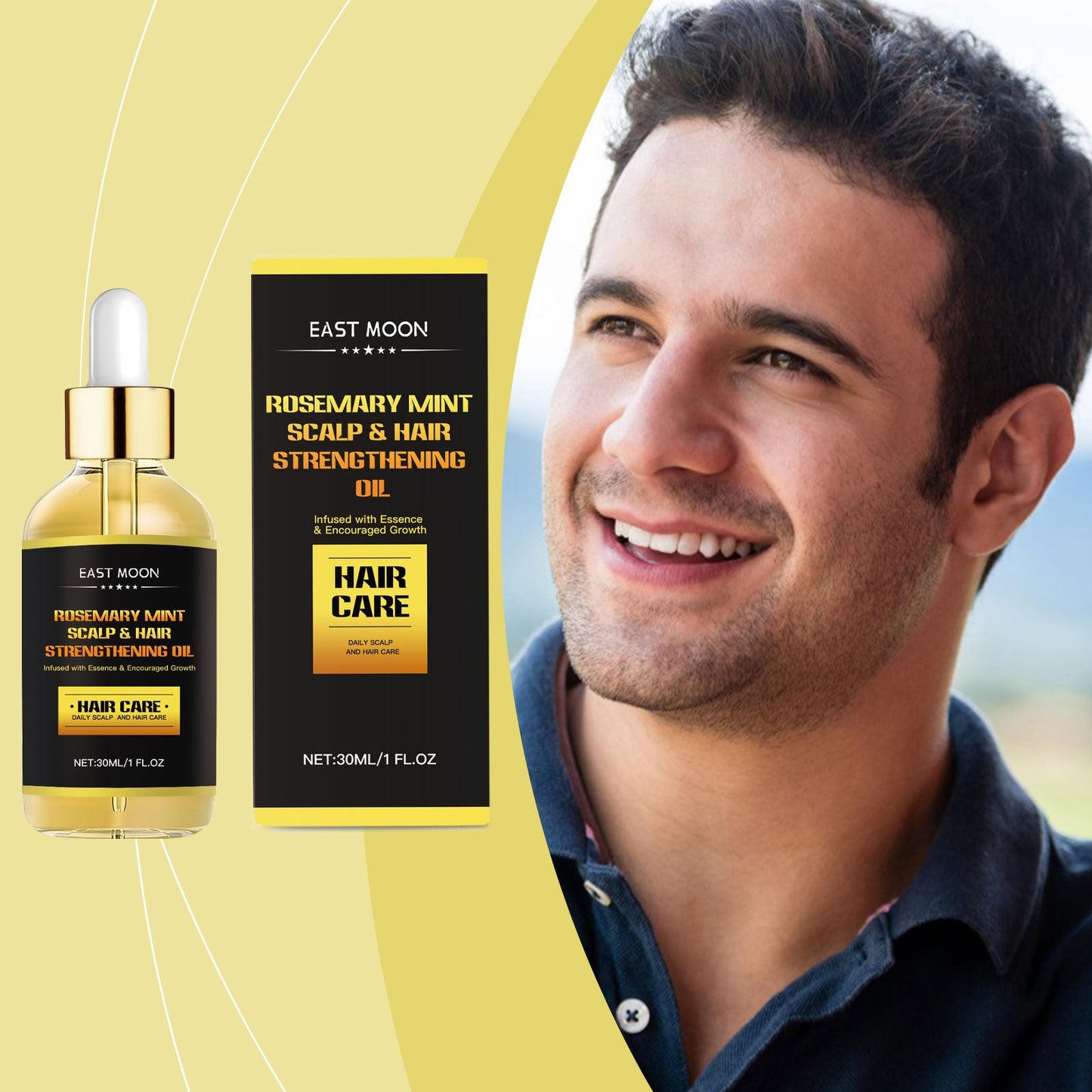 Men's Hair Care Essential Oil, Wave Hair Oil Clean, Plump And Smooth Hair