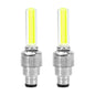 FORAUTO 2PCS Car Wheel LED Light Motocycle Bike Light Tire Valve Cap Decorative Lantern Tire Valve Cap Flash Spoke Neon Lamp