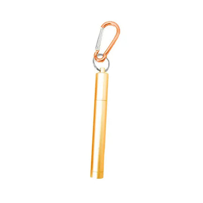 1 Set Reusable Telescopic Straw Set Portable Stainless Steel Easy To Clean Straw With Carry Case