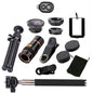 10 in 1 Kits 12x Zoom Telephoto Lens Fish eye Lens Wide Angle Macro Lenses Cell Phone Mobile Tripod