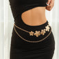 Punk exaggerated big heart metal style body chain sexy starfish waist chain
