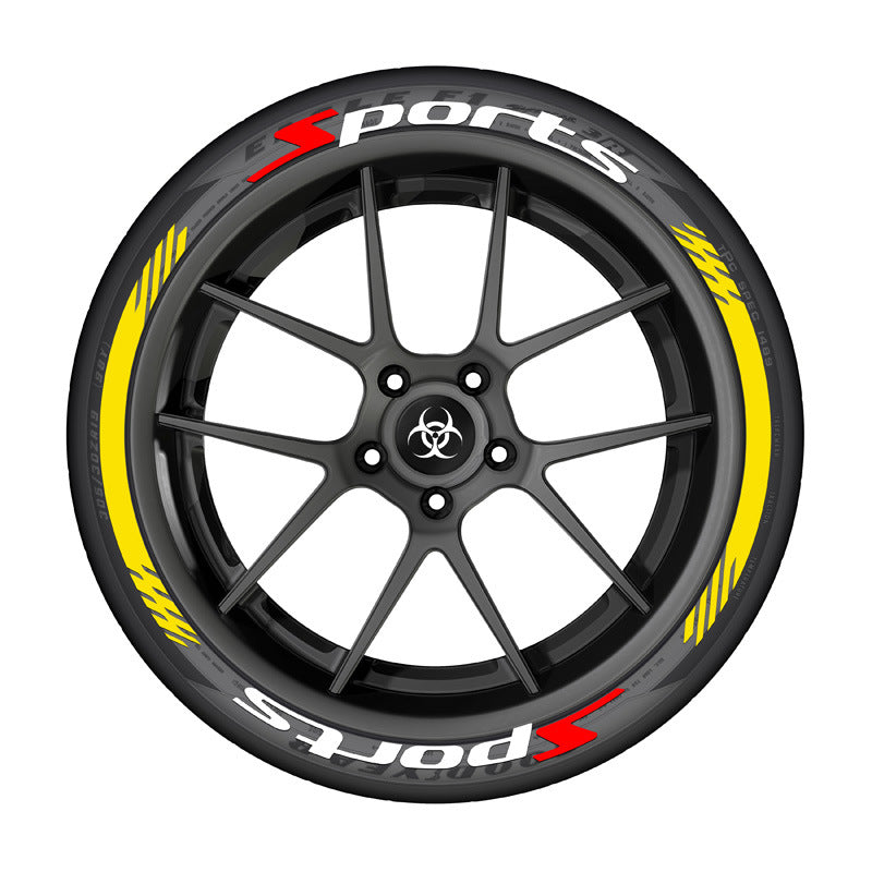SPORTS series car tire letter sticker DIY sticker personalized modification sticker 3D three-dimensional all-in-ode tire sticker