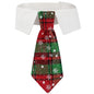 New British style handsome Christmas dog collar Christmas pet tie