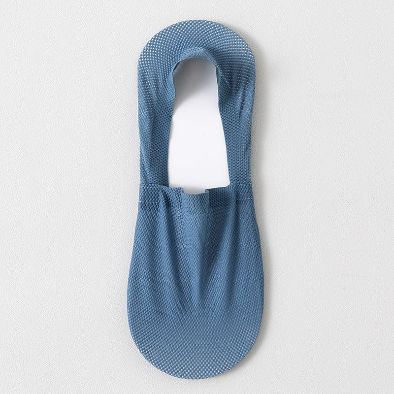 Men's thin breathable mesh boat socks short socks shallow mouth ice silk invisible socks ﻿