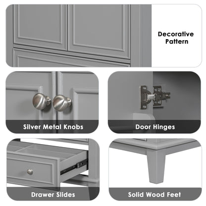 30 inch bathroom vanity no sink  base only gray
