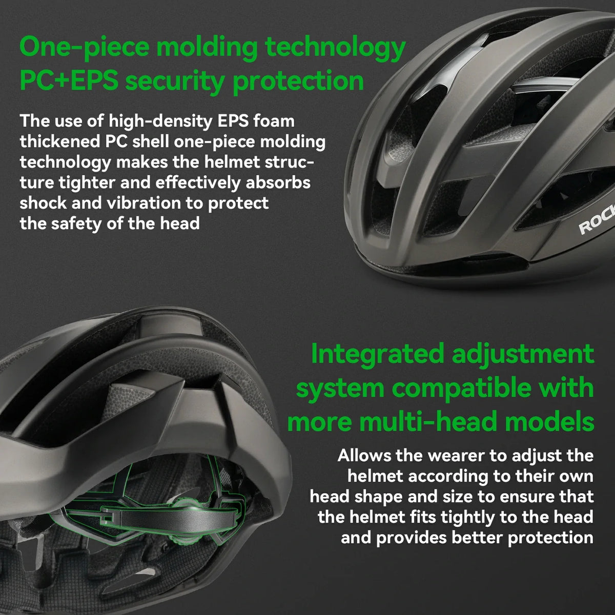 Cycling Helmet  Bionic Support  Antibacterial Liner  Adjustable Fit