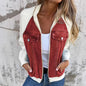 Women's Denim Patchwork Zip-Up Jacket