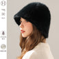 Women’s Real Rabbit Plush Hat – Big Head Circumference Warm Winter Hat