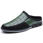 Men's Half-Slipper Leather Shoes Back Strap Slippers Big Size Toe-Covered Slippers