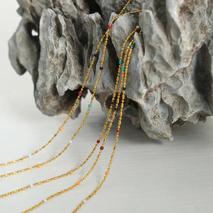 Simple rice bead splicing rice bead chain design drop glaze clip bead chain