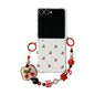 White Background Korean Style Cherry Phone Case for Samsung Z Flip 7/5/6/4 Foldable Protective Shell Compatible with Oppo and Huawei