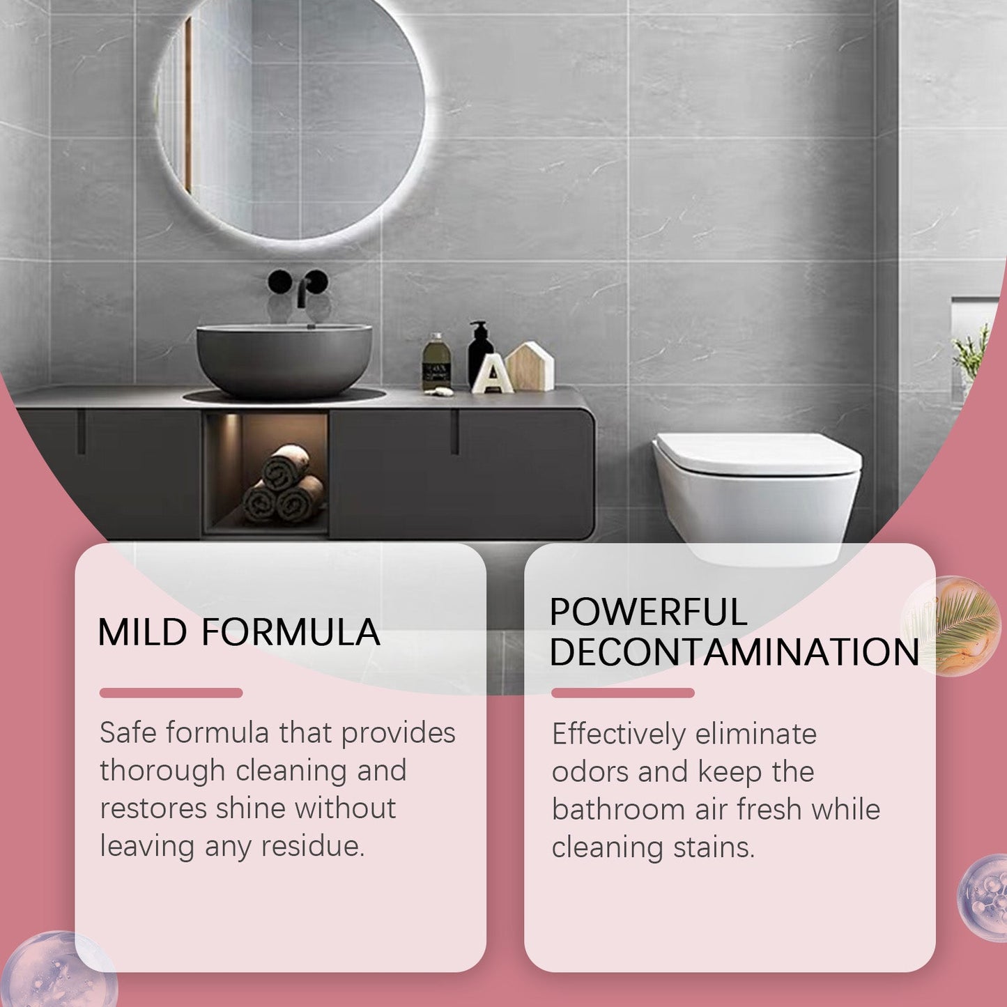 Bathroom Water Stain Remover, Bathroom Glass Door Bathtub Tile Stain Scale Cleaning Cleaner