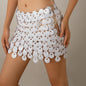 exy suspender hollow sequin skirt, nightclub trendy women's thin half skirt, body chain