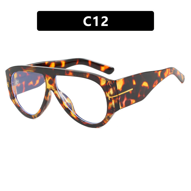 T-shaped large frame sunglasses, pilot's toad fashion cross-border sunglasses, personalized women's sunglasses