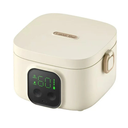 Portable Wireless Water-Free Heating Lunch Box Small Capacity for Baby Camping Trips LCD Display Rechargeable Electric Lunch Box