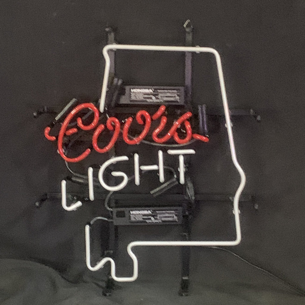 Coors Light with Alabama Maps Neon Light Sign