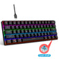 Mechanical keyboard 61 key short style small keyboard for office typing, black and white dual splicing ice blue backlit blue axis gaming keyboard