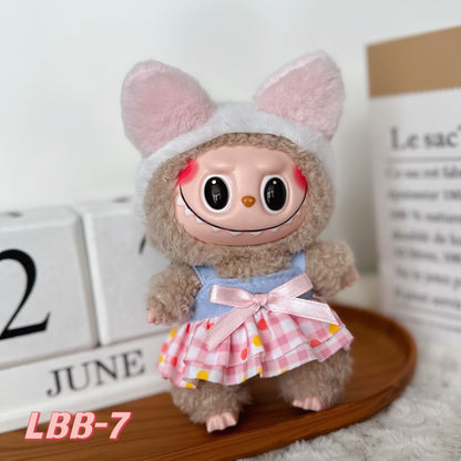 [Clothes Only]15-17 cm Labubu Sitting Party Doll Clothes Cute Set Clothes