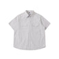 Striped pocket short sleeved shirt