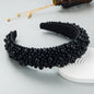Hair Hoop Baroque Sponge Pearl Hair Accessories Women's Handmade Beaded Multicolor European and American Broad-brimmed Headband