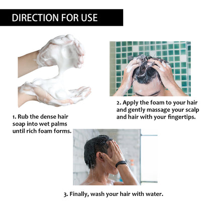 Root Activator Soap Bar, Hair Nourishing And Moisturizing Clean And Smooth Hair Roots Natural Black Thick Hair Care Shampoo Soap