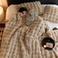 Double-sided Rabbit Fleece Blanket Solid Color Faux Fur Plush Blanket Soft Warm Throw Blanket For Couch Sofa Nap Blanket For Winter