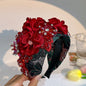 Handmade fabric flower headband and water diamond headband