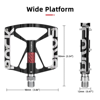 ROCKBROS Mountain Bike Pedals MTB BMX  Pedals CNC Non-Slip Lightweight Aluminum Alloy Bicycle Pedals 9/16"