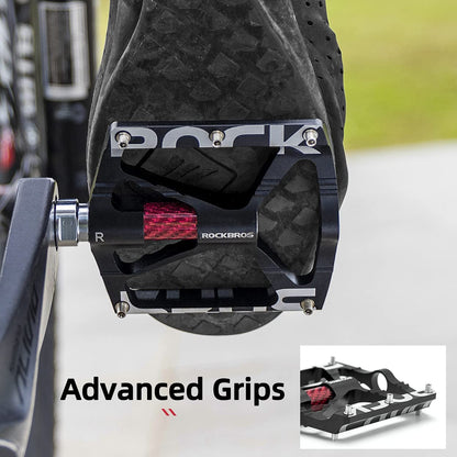 ROCKBROS Mountain Bike Pedals MTB BMX  Pedals CNC Non-Slip Lightweight Aluminum Alloy Bicycle Pedals 9/16"