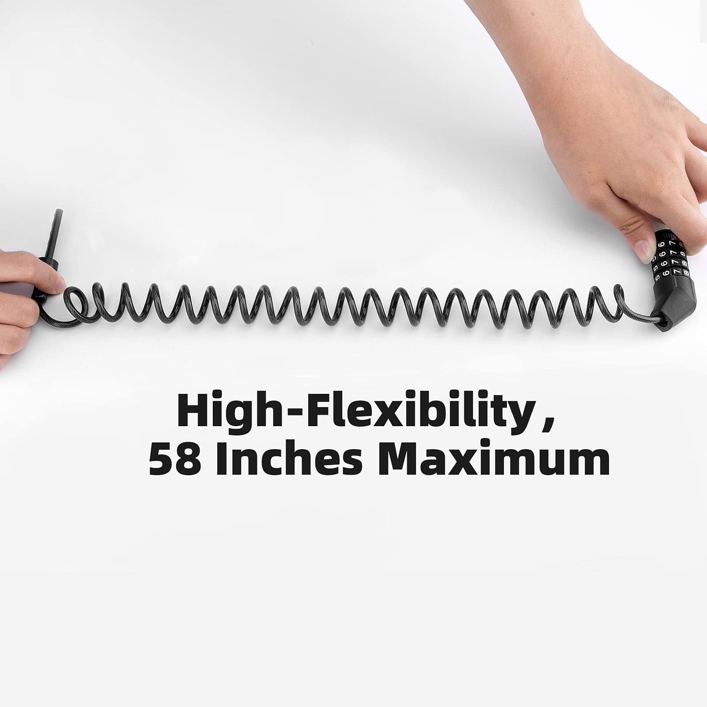 ROCKBROS Lightweight Helmet Lock, Resettable Combination Cable Lock for Bike & Luggage