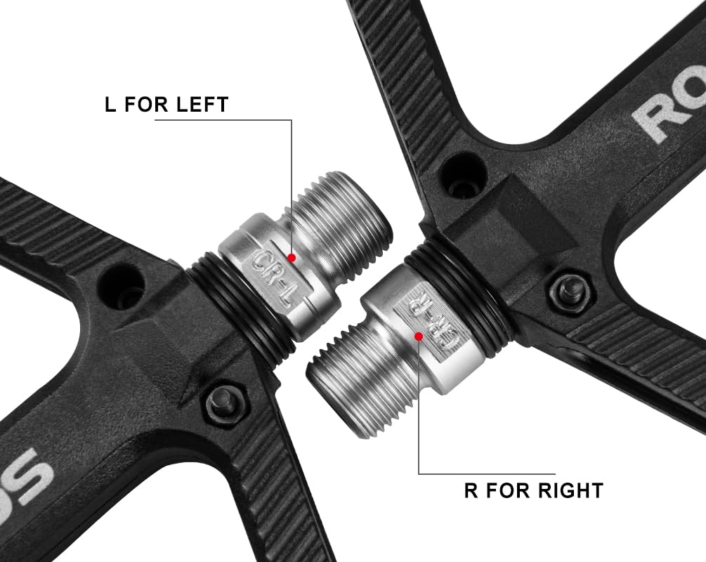 ROCKBROS Mountain Bike Pedals Nylon Composite Bearing 9/16" MTB Bicycle Pedals with Wide Flat Platform