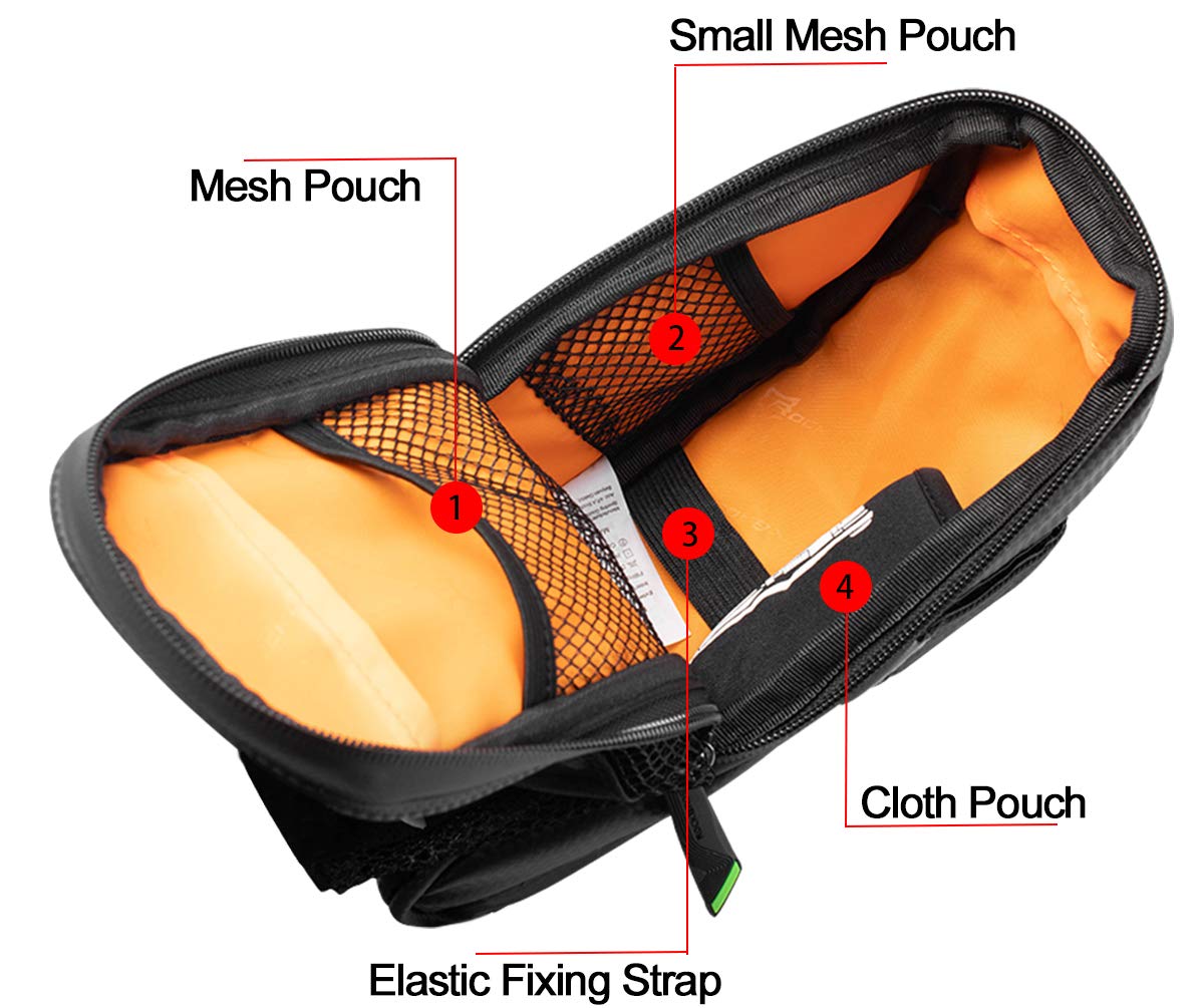 ROCKBROS Waterproof Bike Saddle Bag with Water Bottle Pouch, Under Seat Storage for Mountain and Road Bikes