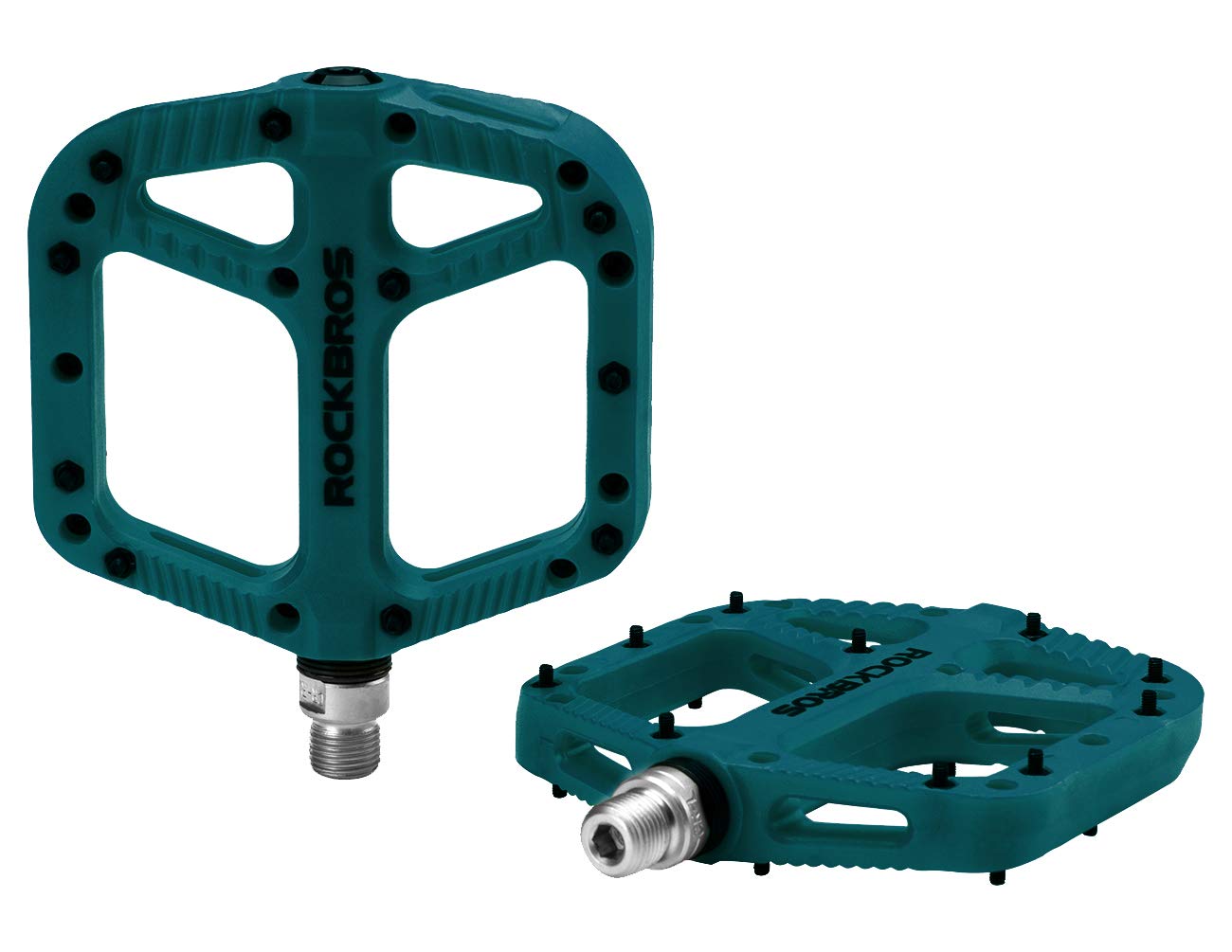 ROCKBROS Mountain Bike Pedals Nylon Composite Bearing 9/16" MTB Bicycle Pedals with Wide Flat Platform