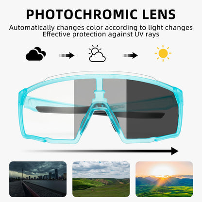 ROCKBROS Photochromic Sport Cycling Sunglasses for Men Women Lightweight UV Protection