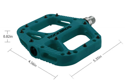 ROCKBROS Mountain Bike Pedals Nylon Composite Bearing 9/16" MTB Bicycle Pedals with Wide Flat Platform